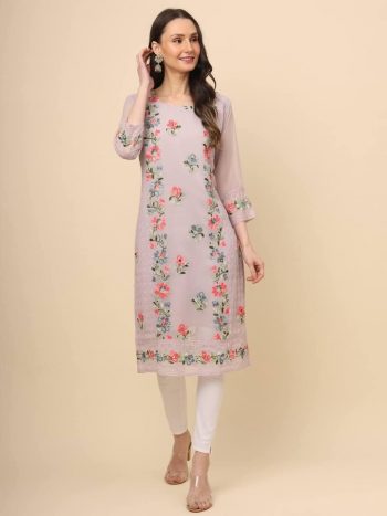DESIGNER GEORGETTE CHICKANKARI WORK ONLY KURTI ONION