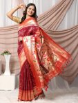 ATARCTIVE BANARASI SILK GOLD ZARI WEAVING WORK SAREE WITH UNSTITCHED BLOUSE PARTY WEAR WHOLESALE PRICE ETHNIC GARMENT (5)