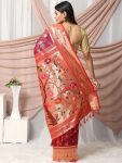 ATARCTIVE BANARASI SILK GOLD ZARI WEAVING WORK SAREE WITH UNSTITCHED BLOUSE PARTY WEAR WHOLESALE PRICE ETHNIC GARMENT (5)