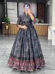 ATTRACTIVE CHINON FLORAL PRINT WORK READY TO WEAR GOWN FESTIVAL WEAR WHOLESALE PRICE ETHNIC GARMENT (2)