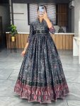 ATTRACTIVE CHINON FLORAL PRINT WORK READY TO WEAR GOWN FESTIVAL WEAR WHOLESALE PRICE ETHNIC GARMENT (2)