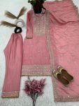 ATTRACTIVE CHINON SILK EMBROIDERY SEQUENCE WORK TOP PALAZZO WITH DUPATTA PARTY WEAR WHOLESALE PRICE ETHNIC GARMENT (2)