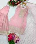 ATTRACTIVE CHINON SILK EMBROIDERY SEQUENCE WORK TOP SHARARA WITH DUPATTA PARTY WEAR BEST PRICE TEXTILE GARMENT (9)