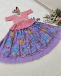 ATTRACTIVE CHINON SILK PRINTED AND EMBROIDERY WORK KIDS LEHENGA WITH TOP FESTIVAL WEAR WHOLESALE PRICE ETHNIC GARMENT (6)