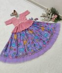 ATTRACTIVE CHINON SILK PRINTED AND EMBROIDERY WORK KIDS LEHENGA WITH TOP FESTIVAL WEAR WHOLESALE PRICE ETHNIC GARMENT (6)