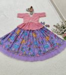 ATTRACTIVE CHINON SILK PRINTED AND EMBROIDERY WORK KIDS LEHENGA WITH TOP FESTIVAL WEAR WHOLESALE PRICE ETHNIC GARMENT (6)