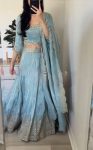 ATTRACTIVE CHINON SILK SEQUENCE EMBROIDERY WORK LEHENGA CHOLI WITH DUPATTA WEDDING WEAR WHOLESALE PRICE ETHNIC GARMENT (3)