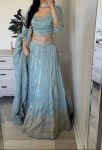 ATTRACTIVE CHINON SILK SEQUENCE EMBROIDERY WORK LEHENGA CHOLI WITH DUPATTA WEDDING WEAR WHOLESALE PRICE ETHNIC GARMENT (3)