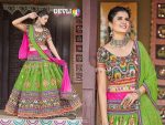 ATTRACTIVE COTTON CHAIN STITCH MIRROR WORK LEHENGA CHOLI WITH DUPATTA FESTIVAL WEAR WHOLESALE PRICE ETHNIC GARMENT (1)