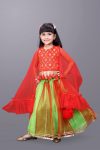 ATTRACTIVE CREPE AND NET PAPER MIRROR AND EMBROIDERY WORK KIDS LEHENGA CHOLI WITH DUPATTTA FESTIVAL WEAR BEST PRICE TEXTILE GARMENT (3)