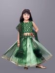 ATTRACTIVE CREPE AND NET PAPER MIRROR AND EMBROIDERY WORK KIDS LEHENGA CHOLI WITH DUPATTTA FESTIVAL WEAR BEST PRICE TEXTILE GARMENT (4)