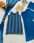 ATTRACTIVE GEORGETTE EMBROIDERY SEQUENCE WORK KIDS TOP PALAZZO WITH DUPATTA FESTIVAL WEAR BEST PRICE TEXTILE GARMENT (13)