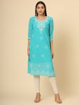 ATTRACTIVE GEORGETTE LUCKNOAWI CHICKENKARI WORK GIRLS KURTI CASUAL WEAR WHOLESALE PRICE ETHNIC GARMENT (12)