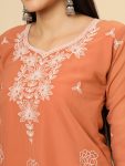 ATTRACTIVE GEORGETTE LUCKNOAWI CHICKENKARI WORK GIRLS KURTI CASUAL WEAR WHOLESALE PRICE ETHNIC GARMENT (3)