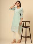 ATTRACTIVE GEORGETTE LUCKNOAWI CHICKENKARI WORK GIRLS KURTI CASUAL WEAR WHOLESALE PRICE ETHNIC GARMENT (5)