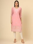 ATTRACTIVE GEORGETTE LUCKNOAWI CHICKENKARI WORK GIRLS KURTI CASUAL WEAR WHOLESALE PRICE ETHNIC GARMENT (9)