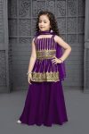 ATTRACTIVE HEAVY CREPE EMBROIDERY WORK KIDS TOP PALAZZO WITH DUPATTA WEDDING WEAR WHOLESALE PRICE ETHNIC GARMENT (3)