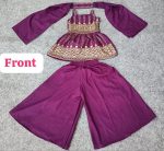 ATTRACTIVE HEAVY CREPE EMBROIDERY WORK KIDS TOP PALAZZO WITH DUPATTA WEDDING WEAR WHOLESALE PRICE ETHNIC GARMENT (3)