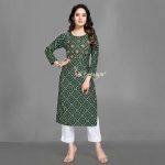 ATTRACTIVE HEAVY RAYON BADHANI PRINT WORK READY TO WEAR ONLY KURTI CASUAL WEAR WHOLESALE PRICE ETHNIC GARMENT (5)