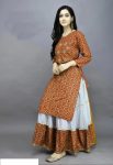 ATTRACTIVE HEAVY RAYON BADHNI PRINT WORK WOMENS TOP WITH SKIRT FESTIVAL WEAR WHOLESALE PRICE ETHNIC GARMENT (6)