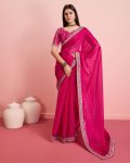 ATTRACTIVE JIMMY CHOO EMBROIDERY SEQUENCE WITH CODING WORK SAREE WITH UNSTITCHED BLOUSE PARTY WEAR WHOLESALE PRICE ETHNIC GARMENT (16)