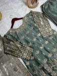 ATTRACTIVE JIMMY CHOO SILK EMBROIDERY SEQUENCE WORK TOP BOTTOM WITH DUPATTA FESTIVAL WEAR WHOLESALE PRICE ETHNIC GARMENT (2)