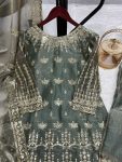 ATTRACTIVE JIMMY CHOO SILK EMBROIDERY SEQUENCE WORK TOP BOTTOM WITH DUPATTA FESTIVAL WEAR WHOLESALE PRICE ETHNIC GARMENT (2)