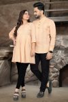 ATTRACTIVE LINEN COTTON WEAVING THREAD WORK COUPLE COMBO COUPLE WEAR WHOLESALE PRICE ETHNIC GARMENT (11)