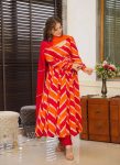 ATTRACTIVE ORGANZA PRINTED WORK GOWN PANT WITH DUPATTA FESTIVAL WEAR WHOLESALE PRICEETHNIC GARMENT (5)