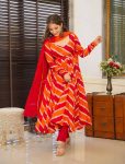 ATTRACTIVE ORGANZA PRINTED WORK GOWN PANT WITH DUPATTA FESTIVAL WEAR WHOLESALE PRICEETHNIC GARMENT (5)