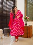 ATTRACTIVE ORGANZA PRINTED WORK GOWN PANT WITH DUPATTA FESTIVAL WEAR WHOLESALE PRICEETHNIC GARMENT (7)