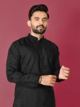 ATTRACTIVE ROMAN SILK MOTI HAND WORK MENS KURTA WITH PAJAMA BEST PRICE TEXTILE GARMENT (4)