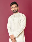 ATTRACTIVE ROMAN SILK MOTI HAND WORK MENS KURTA WITH PAJAMA BEST PRICE TEXTILE GARMENT (8)