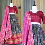 ATTRACTIVE SILK PRINT WITH FOIL WORK LEHENGA CHOLI WITH DUPATTA FESTIVAL WEAR WHOLESALE PRICCE ETHNIC GARMENT (10)