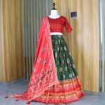 ATTRACTIVE SILK PRINT WITH FOIL WORK LEHENGA CHOLI WITH DUPATTA FESTIVAL WEAR WHOLESALE PRICCE ETHNIC GARMENT (9)