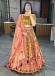 ATTRACTIVE SILK PRINT WITH GOTA PATTI WORK LEHENGA CHOLI WITH DUPATTA FESTIVAL WEAR WHOLESALE PRICCE ETHNIC GARMENT (8)