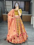 ATTRACTIVE SILK PRINT WITH GOTA PATTI WORK LEHENGA CHOLI WITH DUPATTA FESTIVAL WEAR WHOLESALE PRICCE ETHNIC GARMENT (8)