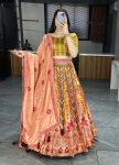 ATTRACTIVE SILK PRINT WITH GOTA PATTI WORK LEHENGA CHOLI WITH DUPATTA FESTIVAL WEAR WHOLESALE PRICCE ETHNIC GARMENT (8)