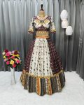 ATTRACTIVE SOFT BUTTER SILK DIGITAL PRINT AND REAL MIRROR WORK LEHENGA CHOLI WITH DUPATTA FESTIVAL WEAR WHOLESALE PRICE ETHNIC GARMENT (2)