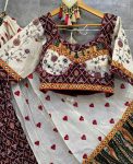 ATTRACTIVE SOFT BUTTER SILK DIGITAL PRINT AND REAL MIRROR WORK LEHENGA CHOLI WITH DUPATTA FESTIVAL WEAR WHOLESALE PRICE ETHNIC GARMENT (2)