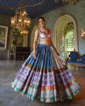 DESIGNER BUTTER SILK DIGITAL PRINT WITH MIRROR WORK LEHENGA CHOLI WITH DUPATTA FESTIVAL WEAR WHOLESALE PRICE EHTNIC GARMENT (2)