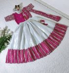 DESIGNER CHENILLE EMBROIDERY SEQUENCE WORK LEHENGA BLOUSE ATTRACHED DUPATTA FESTIVAL WEAR WHOLESALE PRICE ETHNIC GARMENT (21)