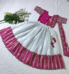 DESIGNER CHENILLE EMBROIDERY SEQUENCE WORK LEHENGA BLOUSE ATTRACHED DUPATTA FESTIVAL WEAR WHOLESALE PRICE ETHNIC GARMENT (21)