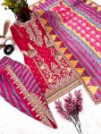 DESIGNER CHINON EMBROIDERY SEQUENCE WORK TOP DHOTI WITH DUPATTA PARTY WEAR WHOLESALE PRICE ETHNIC GARMENT (3)