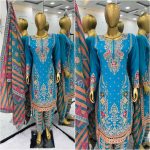 DESIGNER CHINON EMBROIDERY SEQUENCE WORK TOP DHOTI WITH DUPATTA WEDDING WEAR WHOLESALE PRICE ETHNIC GARMENT (4)