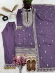 DESIGNER CHINON EMBROIDERY SEQUENCE WORK TOP PANT WITH DUPATTA PARTY WEAR WHOLESALE PRICE ETHNIC GARMENT (6)