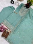 DESIGNER CHINON EMBROIDERY SEQUENCE WORK TOP PANT WITH DUPATTA PARTY WEAR WHOLESALE PRICE ETHNIC GARMENT (5)