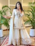 DESIGNER CHINON SEQUENCE EMBROIDERY WORK TOP PALAZZO WITH DUPATTA PARTY WEAR WHOLESALE PRICE ETHNIC GARMENT (3)