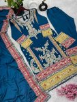 DESIGNER CHINON SILK EMBROIDERY CODING WORK TOP BOTTOM WITH DUPATTA PARTY WEAR WHOLESALE PRICE ETHNIC GARMENT (3)