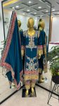 DESIGNER CHINON SILK EMBROIDERY CODING WORK TOP BOTTOM WITH DUPATTA PARTY WEAR WHOLESALE PRICE ETHNIC GARMENT (3)